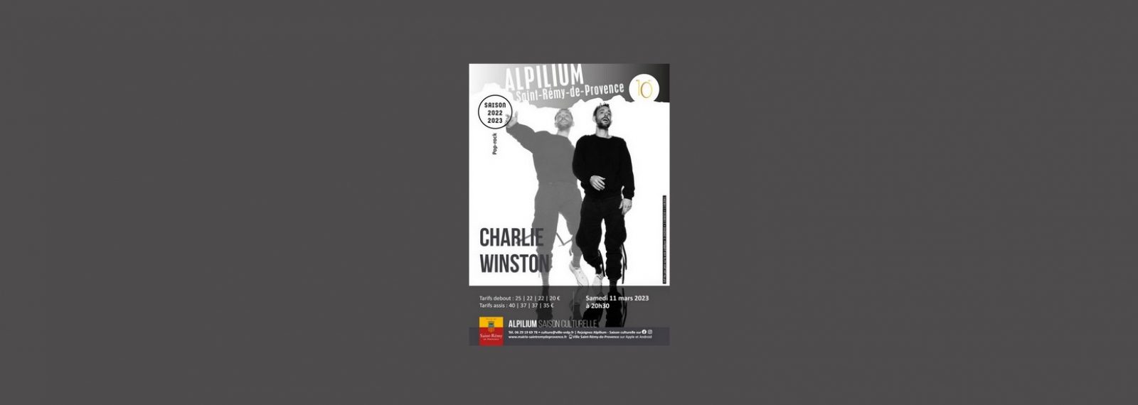 Concert de Charlie Winston à l'Alpilium